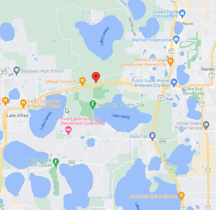 Map to Lake Alfred Service Center